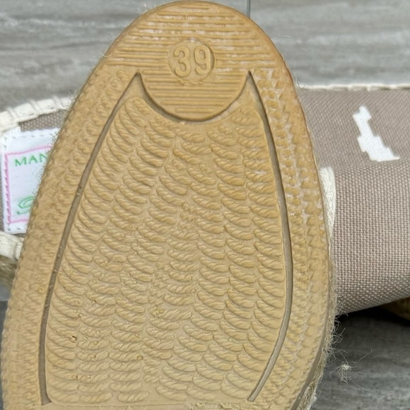 VTG NEW Manuel Canovas Espadrille Wedge Canvas Mules Size 39 US 8.5 - Picture 8 of 10